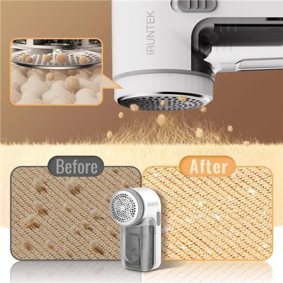 Fabric Lint Remover Wired Use, USB Powered Shaver and Lint Brush 2 in 1 - Picture 4 of 7